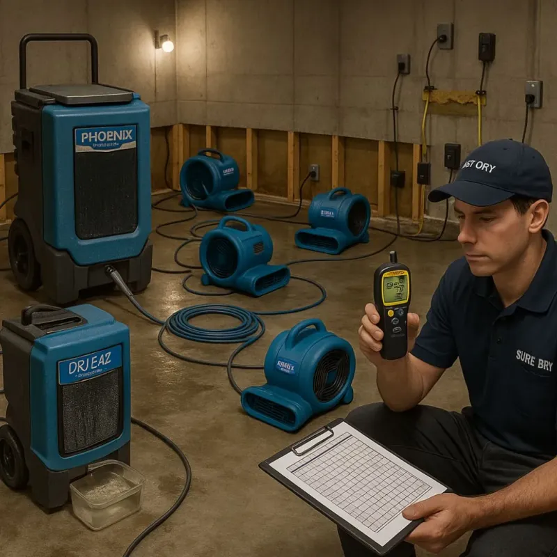 Structural Drying and Dehumidification process in Medina, MN